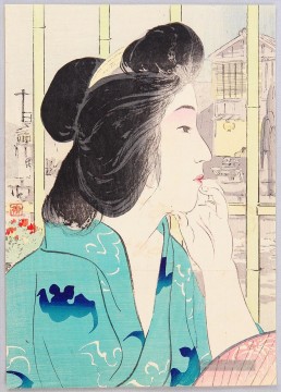 Japanische Werke - Abend bei heißem Frühling 1912 Japaner